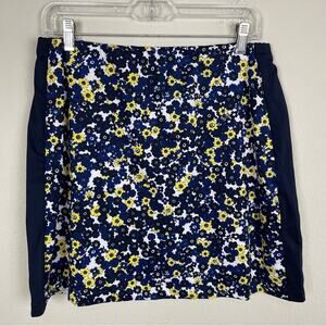 Tail Navy Yellow Floral Skort Tennis Golf Medium